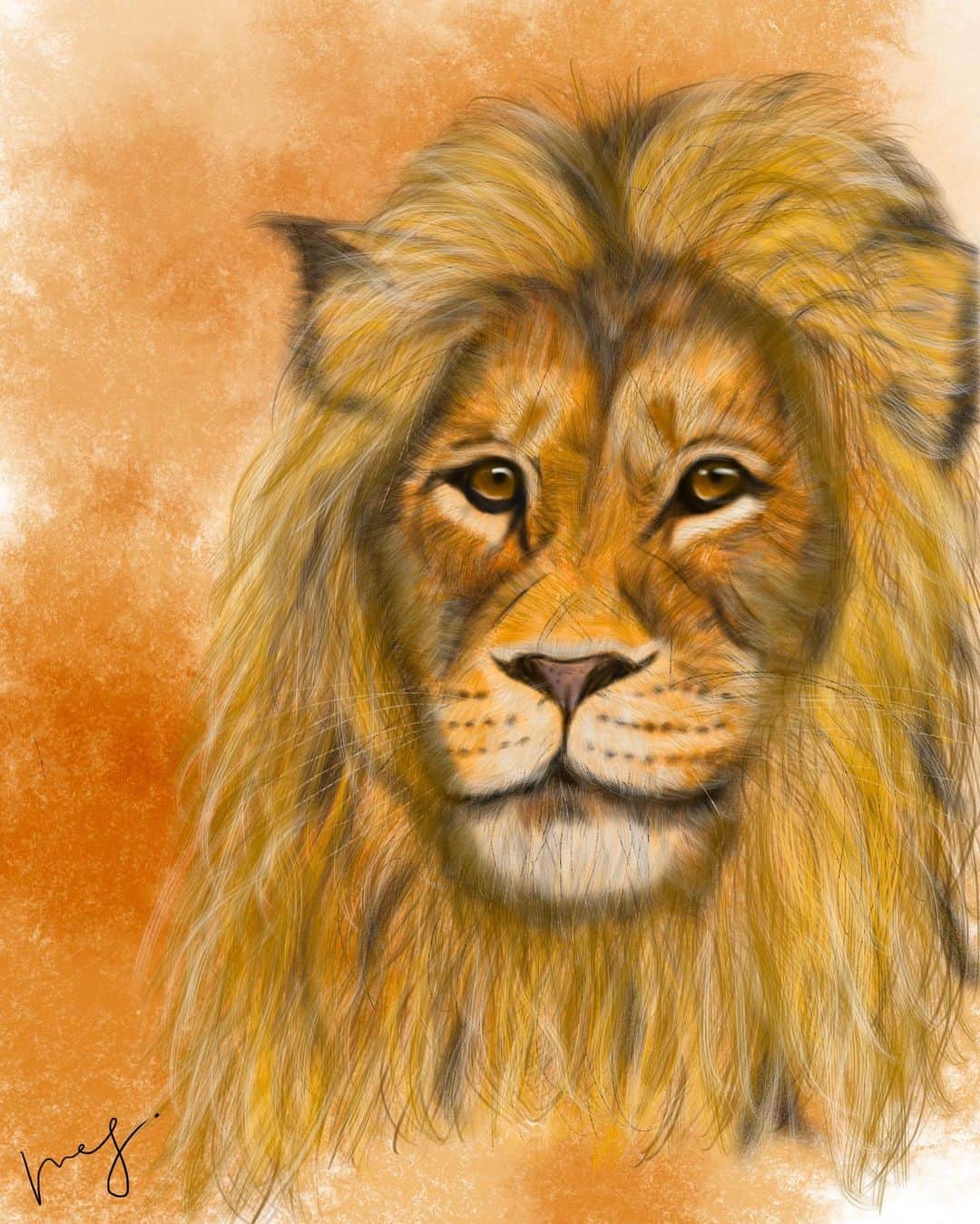 栗原恵さんのインスタグラム写真 - (栗原恵Instagram)「🌰 本当の強さは 弱さや痛みを知ってこそ ・ ・ 生まれる物のような気がする…🦁💭 ・ ・ #megart🌰 #art #ライオン #lion #百獣の王」5月8日 8時50分 - megumi_kurihara_official