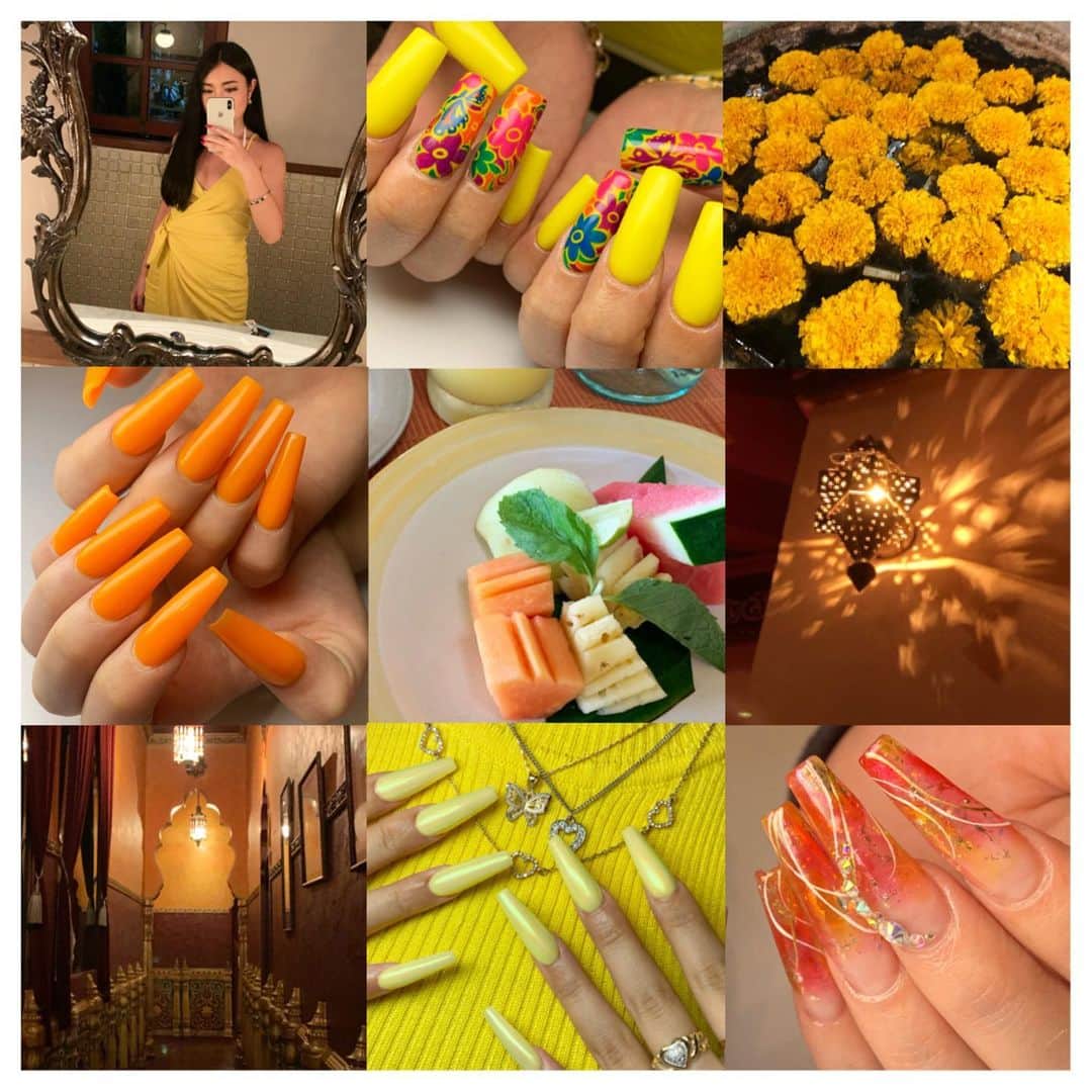 佐久間恵利のインスタグラム：「. 🌼🧡🍍💛 . . . #手書きネイル#スカルプネイル#スカルプ#イエローネイル#黄色ネイル#ペイントネイル#ビタミン#yellownails #nails #sculpture #sculpturednails #gel#gelnails#nailart  #nail#nails#nailistagram#instanail#like4like #japannail#beauty#渋谷#ネイル#ネイリスト#美甲#佐久間恵利#LUXBOX #LUXBOX渋谷店 @luxbox.group」