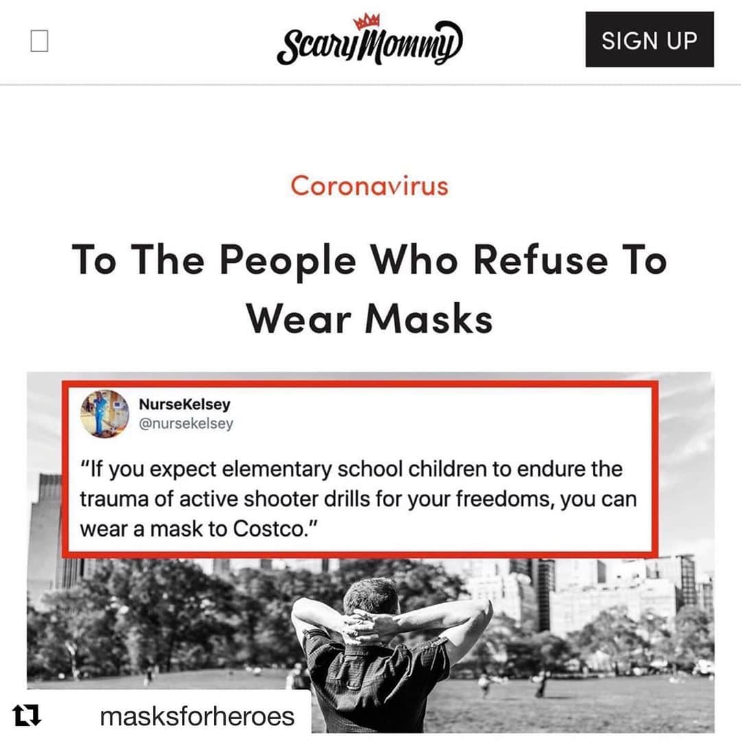 ジェリー・ライアンのインスタグラム：「1,000,000% THIS. #dontbeselfish #wearadamnmask」