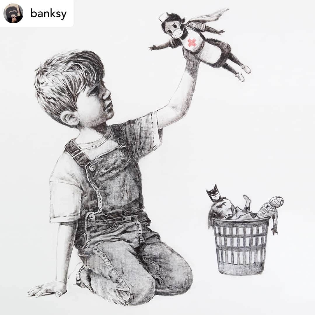 カトリーナ・カイフのインスタグラム：「Repost • @banksy . . Game Changer」