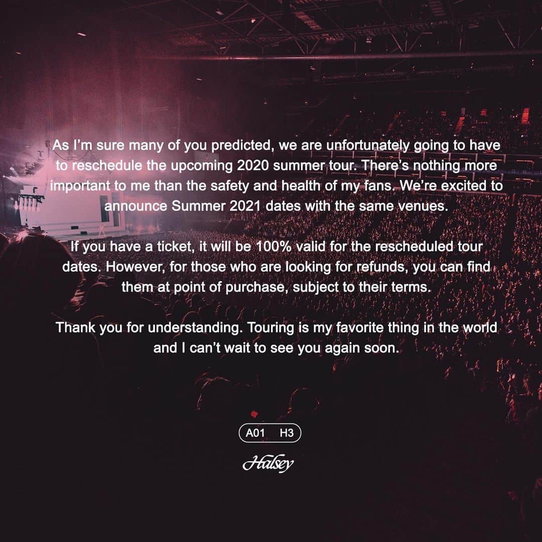 Halseyのインスタグラム：「tour announcement」