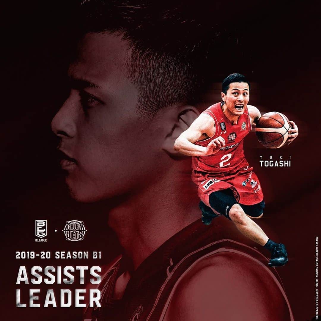 のインスタグラム：「‪B.LEAGUE AWARD SHOW 2019-20🎖️‬ ‪2019-20 SEASON B1 ASSISTS LEADER #富樫勇樹 (๑´ω`ﾉﾉﾞ✧ﾊﾟﾁﾊﾟﾁ‬ ‪#chibajets #Bリーグ #おめでとう ‬#Bリーグアワード」