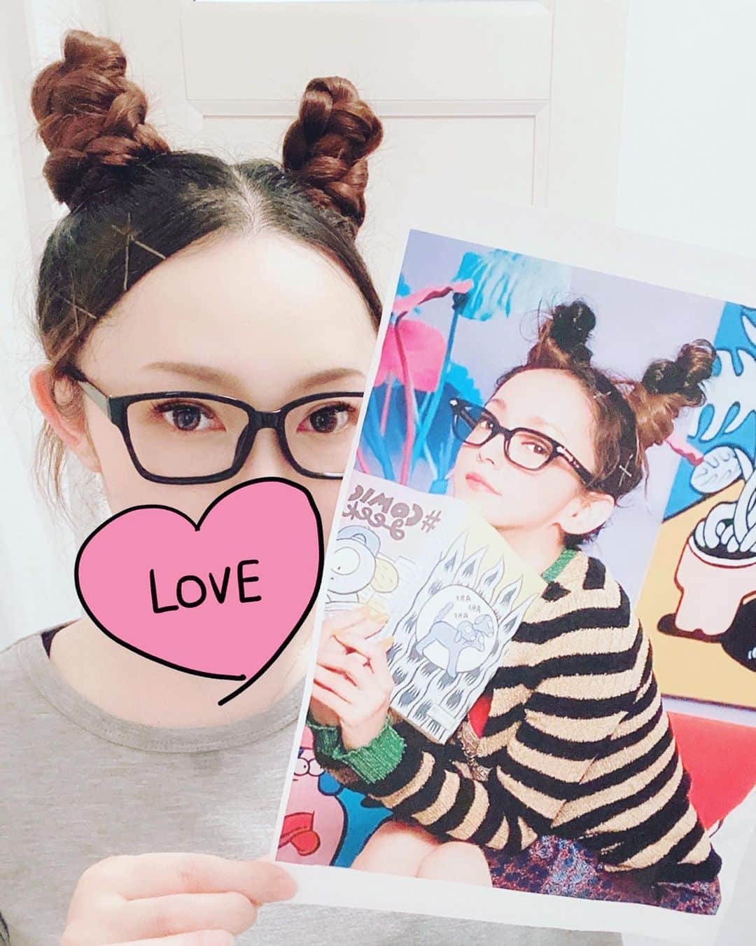のインスタグラム：「いつかやってみたいとずっと思ってた安室ちゃんの🐰耳ヘアーをやってみました‪︎❤︎‪︎ 今の私のスマホケースの安室ちゃん‪︎🐰‪︎❤︎‪︎‪︎ この安室ちゃん大好き😍  #安室奈美恵 #namieamuro  #安室ちゃん風ヘアー ‪︎」