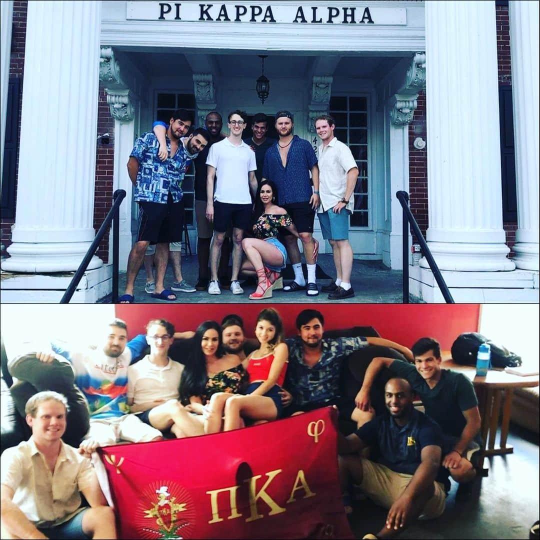 Kendra Lustさんのインスタグラム写真 - (Kendra LustInstagram)「#tbt hanging with #PiKappaAlpha at #waynestateuniversity was fun meeting all of them & that 1 sexy girl 😜 #collegegirls #collegeboys #frathouse」5月8日 11時33分 - kendralust