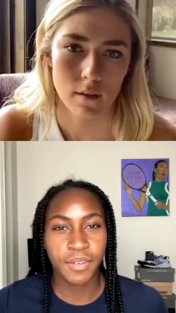 ミカエラ・シフリンのインスタグラム：「Well, I finally got to meet fellow @barilla athlete @cocogauff and we had a great time chatting! Topics included 🎾, 🦸‍♀️, ⛷...and obviously 🍝, so check it out (and sorry for the awkward silence in the beginning...technology is not always my friend 😅🥴).」