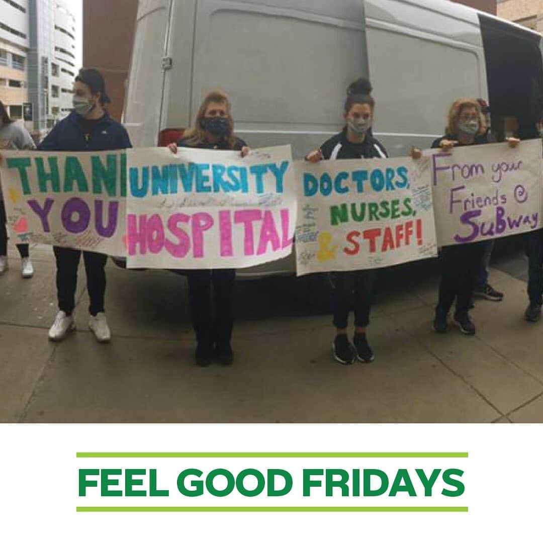 Official Subwayさんのインスタグラム写真 - (Official SubwayInstagram)「Five. Thousand. Meals. Delivered. There aren’t enough ways to thank franchisee Ghazi Faddoul and his brother in law David Coury for their #FeelGoodFridays support of frontline workers at University Hospital in Cleveland.」5月9日 2時40分 - subway
