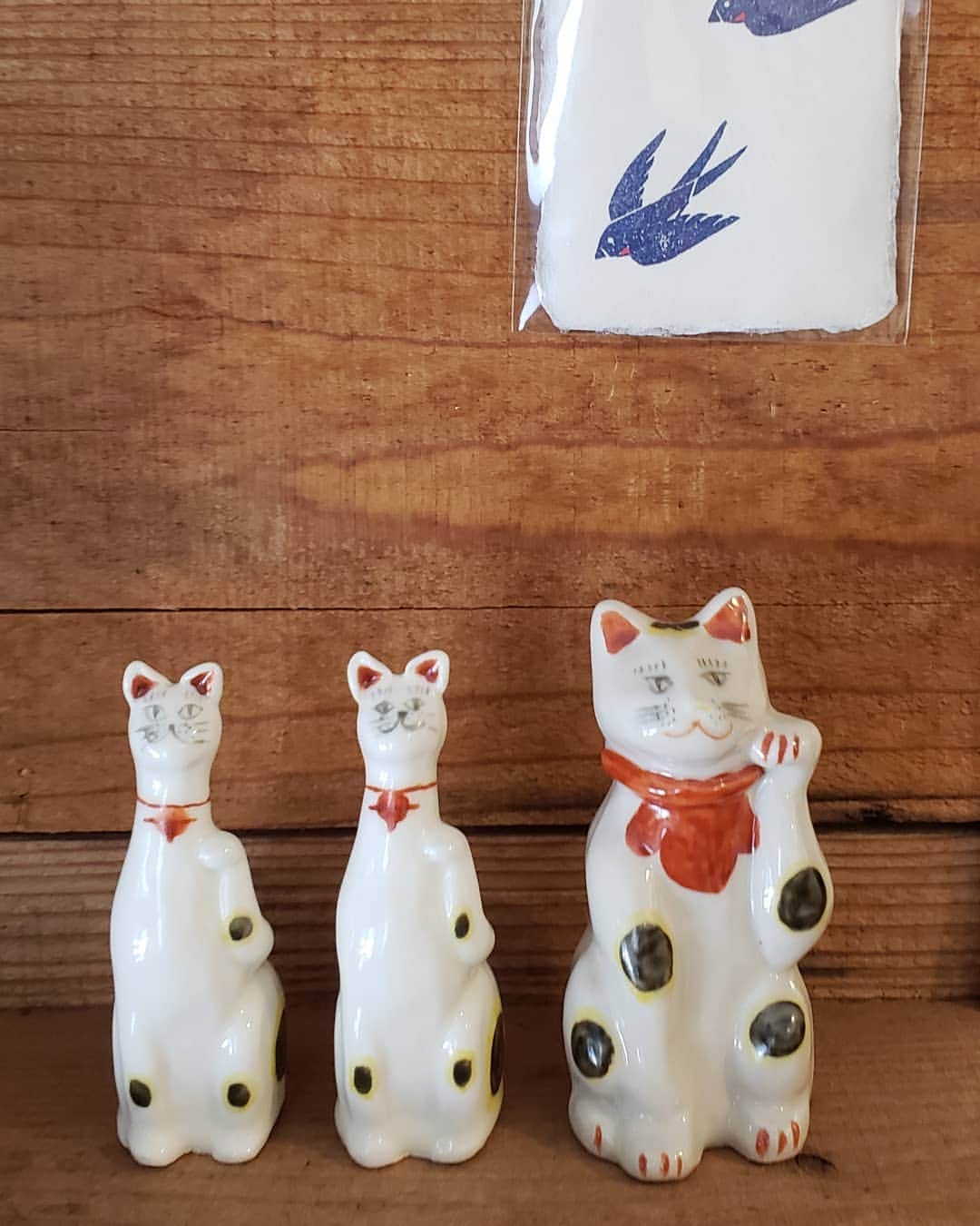 梅田陽子さんのインスタグラム写真 - (梅田陽子Instagram)「一番右にいる猫さん🐱我が家の子に🤩 既に我が家にいる九谷焼の猫さん(写真二枚目)と並べてみました。  #猫#ねこ#ぬこ#まねき猫#猫好き#陶器好き#うつわ#うつわ好き#食器好き#鈴木しのぶ さんの作品#もくもくいし#mokumokuishi #cat #beckoningcat #luckycat #japan #アナウンサー#キャスター#梅田陽子#犬も好き」5月8日 20時50分 - yokoumeda