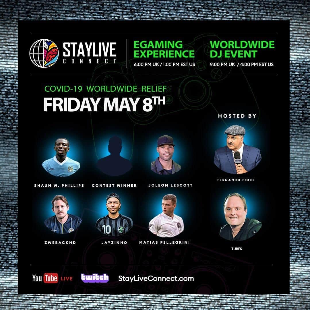 ジョリオン・レスコットさんのインスタグラム写真 - (ジョリオン・レスコットInstagram)「Please get behind the StayLive Connect fundraiser tonight, raising money for the @nhswebsite and frontline workers around the World.  E-gaming event with top players @jplescott @shaunwp98 @jayzinho10 @zwebackhd @ochocinco @matipellegrini @tubessocceram @fioreoficial @royals_roundworld @stayliveconnect  Followed by amazing DJ sets from around the world.  WATCH IT LIVE ON THE Stayliveconnect YouTube Channel!」5月8日 22時44分 - joleonlescott