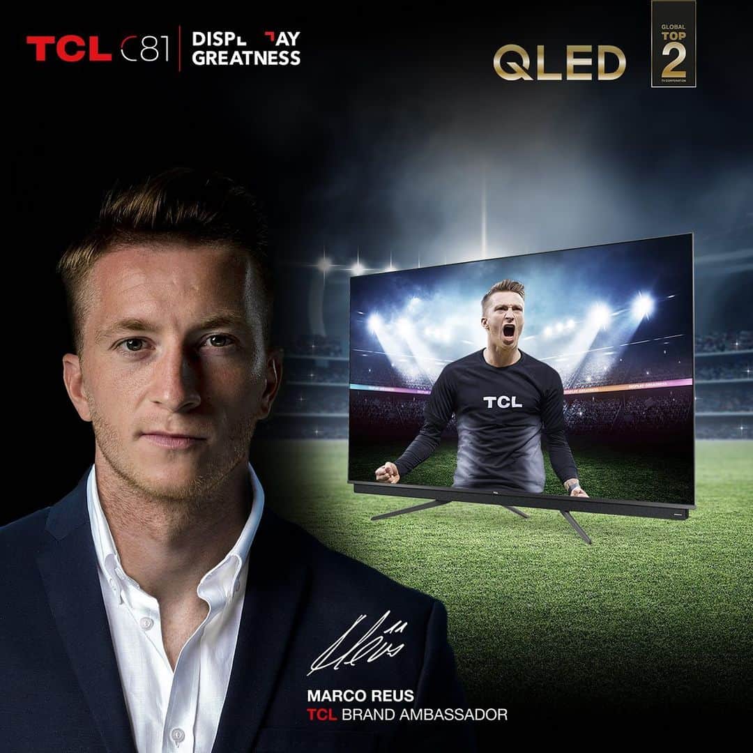 マルコ・ロイスのインスタグラム：「Aufgepasst! Gewinnt jetzt einen 55C815 TV von meinem Elektronik-Partner TCL aus der neuen QLED Serie inklusive einer signierten Überraschung von mir. Was das wohl sein könnte? 🤔 Seht selbst im Gewinnspiel Posting auf der Facebook  und Instagram Seite von  @tcl_de. Ich drücke euch die Daumen! ✊」