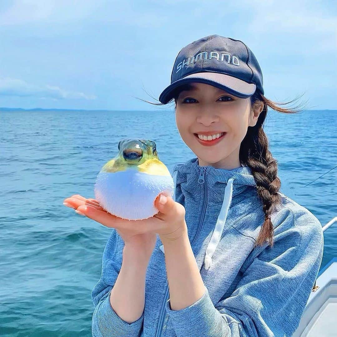富士村彩花さんのインスタグラム写真 富士村彩花instagram フグ めっちゃ怒ってるかわいい こんな奇跡のフォルムあります 可愛いすぎるでしょ 思い出の写真をペタリして おやすみなさい 釣りガール 釣り女子 Daiwa