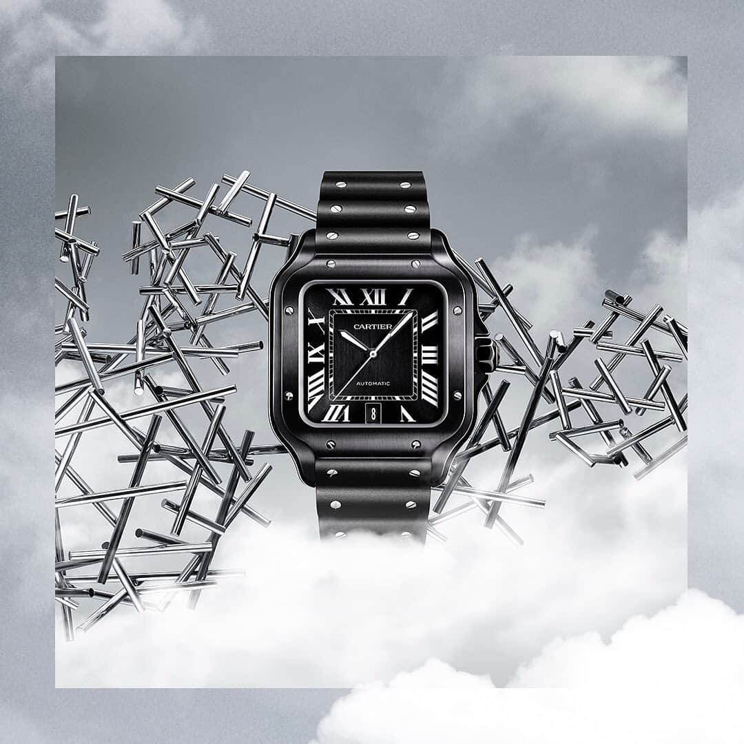 のインスタグラム：「The new ADLC Santos de Cartier watch stands out and asserts itself as a watch for specialists, a marriage of marked elegance and engineering.  #SantosdeCartier  #WatchmakingEncounters #WatchesandWonders」