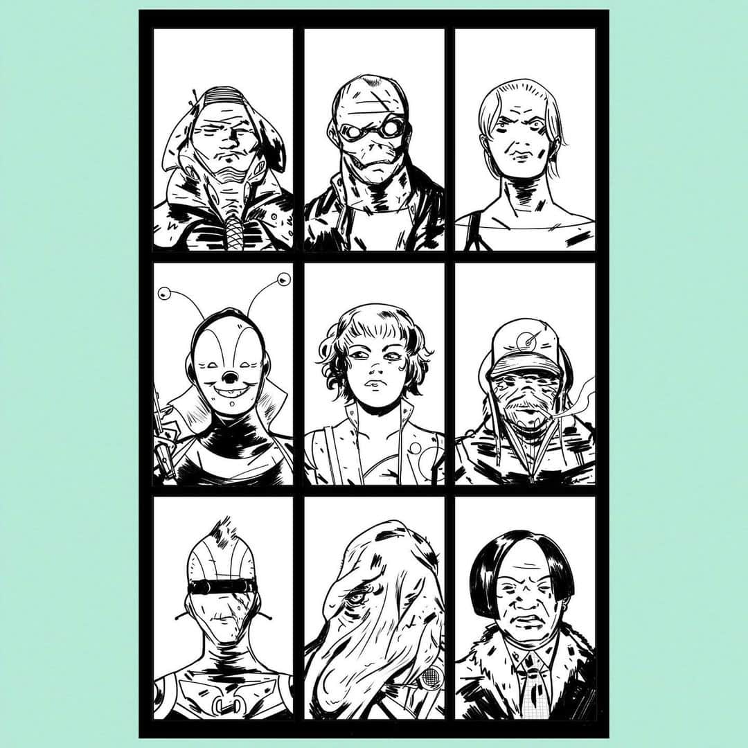 のインスタグラム：「Today was my page for @thequarantinecoloringbook. And with that we end volume one. Thanks to everyone that contributed, participated, colored, remixed, and had fun. And thanks to one of my best buds @seriouscreep for coming up with the awesome idea and letting me tag along. More soon. Stay safe! #thequarantinecoloringbook #tqcb」