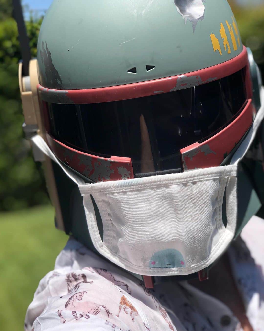 ブレッキン・メイヤーのインスタグラム：「Friday supply run outfit. #BobaTine #MandaQuorian」