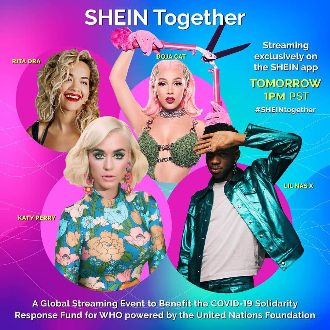 ケイティ・ペリーさんのインスタグラム写真 - (ケイティ・ペリーInstagram)「Join me tomorrow, May 9 at 1 PM PST! I’ll be performing on #SHEINtogether - a global streaming event to benefit the #COVID19Fund for the @WHO powered by the @unfoundation. You can watch exclusively on the SHEIN App. Download it on your phone’s app store to watch! More details on @sheinofficial #SHEINpartner」5月9日 5時30分 - katyperry