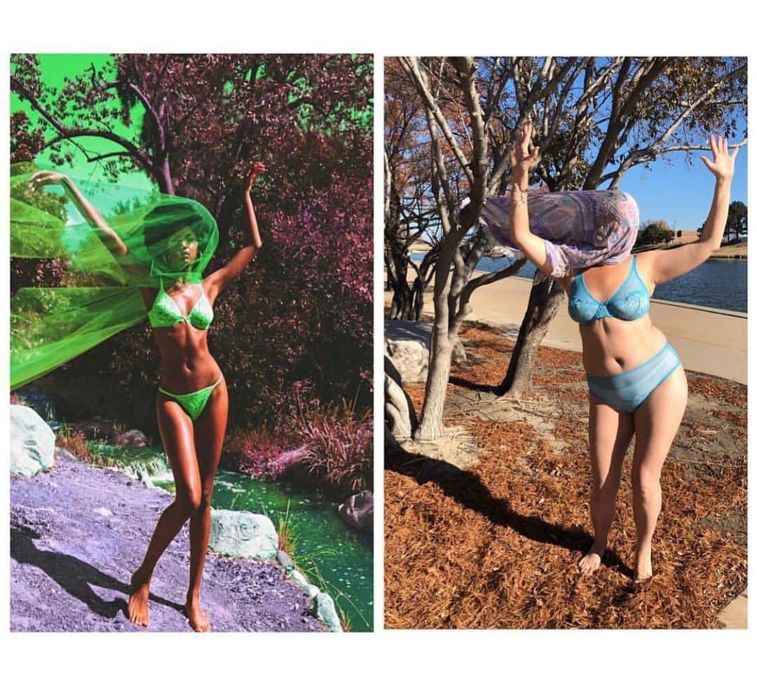セレステ・バーバーのインスタグラム：「I miss being lakeside in fluro undies with a scarf over my face.  #celestechallengeaccepted  #celestebarber  #rihanna」