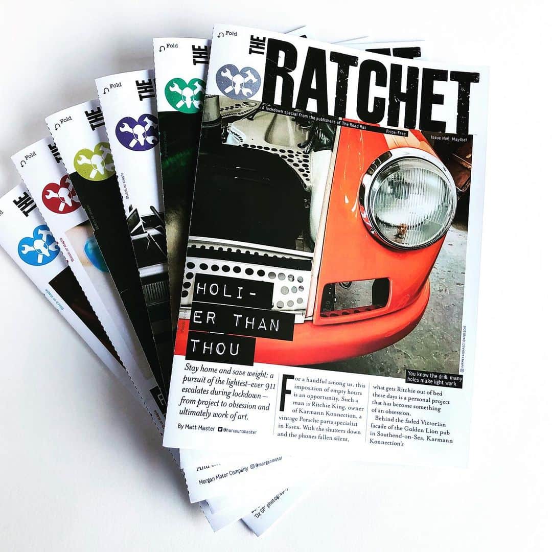 Coldplayのインスタグラム：「Hi everyone. Issue six of The Ratchet, the FREE weekly lockdown PDF from  @roadratmagazine (the car magazine I’m Creative Director for) is available now, featuring recipes, e-sports, Kraftwerk, Senna & Hamilton and a cover feature on the lightest-ever Porsche 911. Download it from theroadrat.com now. GB (@guyberryman)」