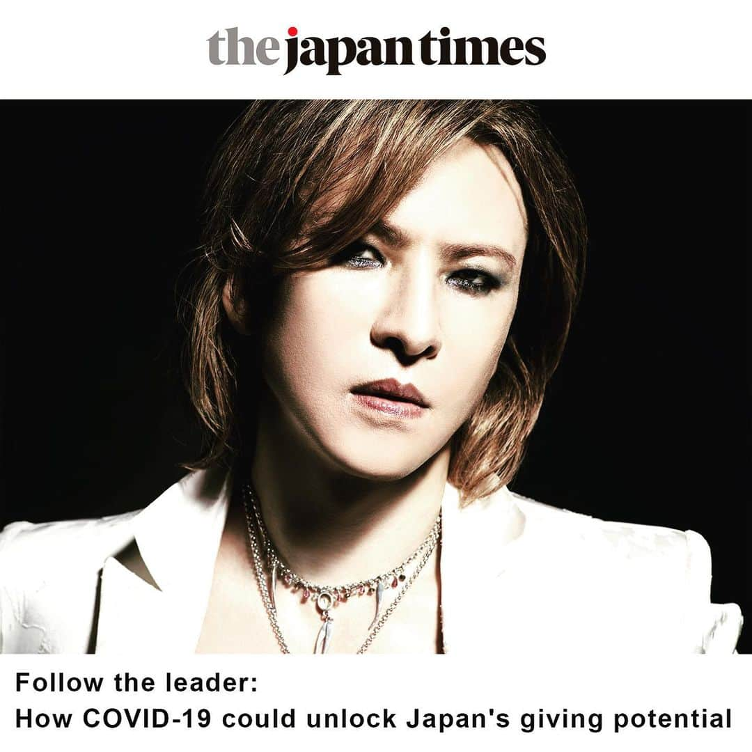 YOSHIKIさんのインスタグラム写真 - (YOSHIKIInstagram)「As long as we can save more people, I’ll be doing it. 一人でも多くの人が助かるように.. #japantimes “Yoshiki, who recently donated ¥10 million to Japan’s National Center for Global Health and Medicine.. https://www.japantimes.co.jp/culture/2020/05/08/general/covid-19-charities/#.XrZ6lBNKjOR  #yoshiki #donation #healthcareworkers #covid19 #coronavirus」5月9日 18時44分 - yoshikiofficial