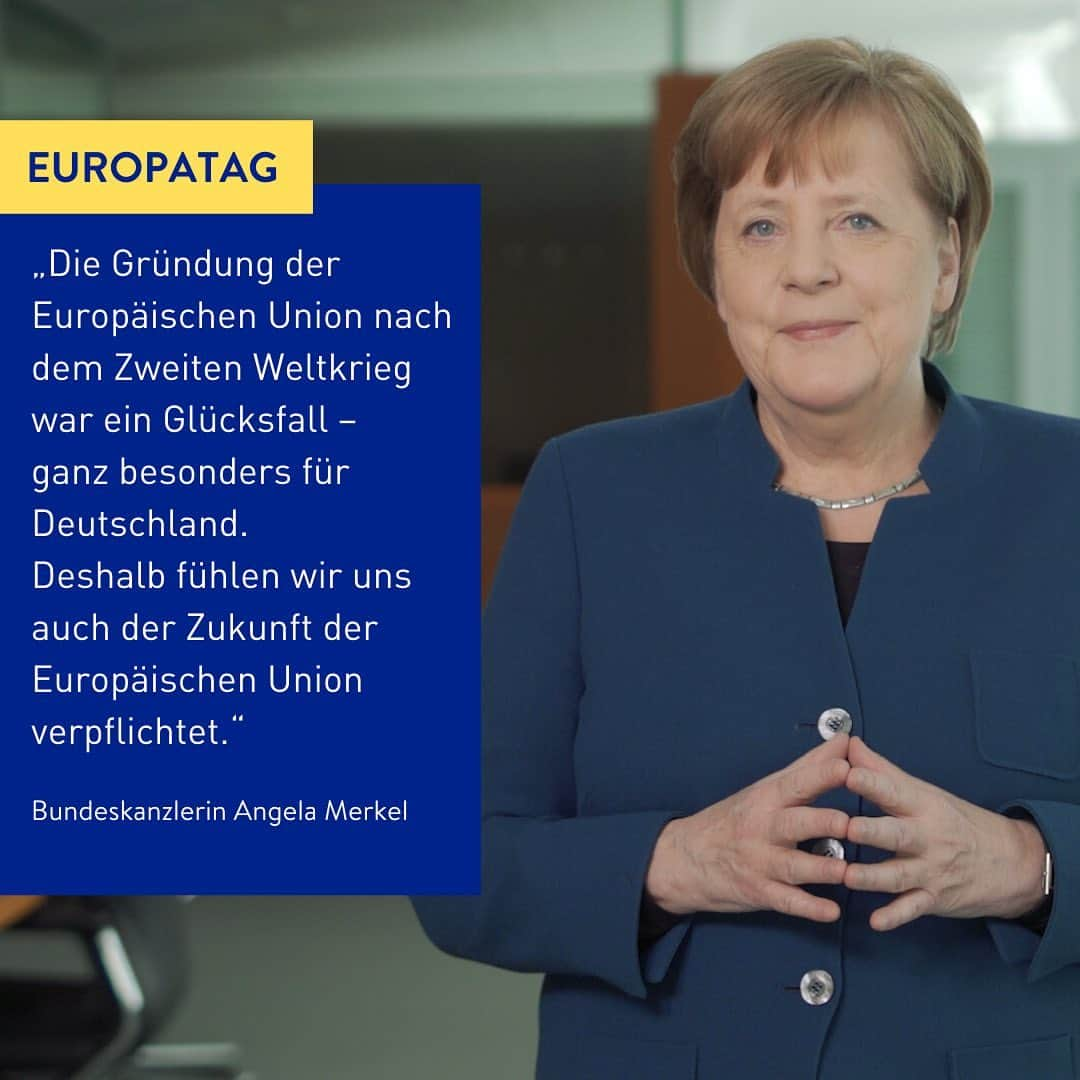 アンゲラ・メルケルさんのインスタグラム写真 - (アンゲラ・メルケルInstagram)「#Europatag: Heute vor 70 Jahren schlug der französische Außenminister Robert Schuman in einer Rede vor, eine Europäische Gemeinschaft für Kohle und Stahl zu schaffen, um neuen Kriegen vorzubeugen. Damit legte er den Grundstein für die heutige Europäische Union, in der wir seither in Frieden leben. --- #EuropeDay: Today 70 years ago, French Foreign Minister Robert Schuman proposed in a speech to create a European Coal and Steel Community to prevent new wars. He laid the foundation for today's European Union, in which we have lived in peace ever since. . . . #🇪🇺 #Europa #EU #Kanzlerin #europe #Kanzlerin #Merkel #Bundeskanzlerin @EUcouncil @europeancommission @europeanparliament @eukommission」5月9日 18時57分 - bundeskanzlerin