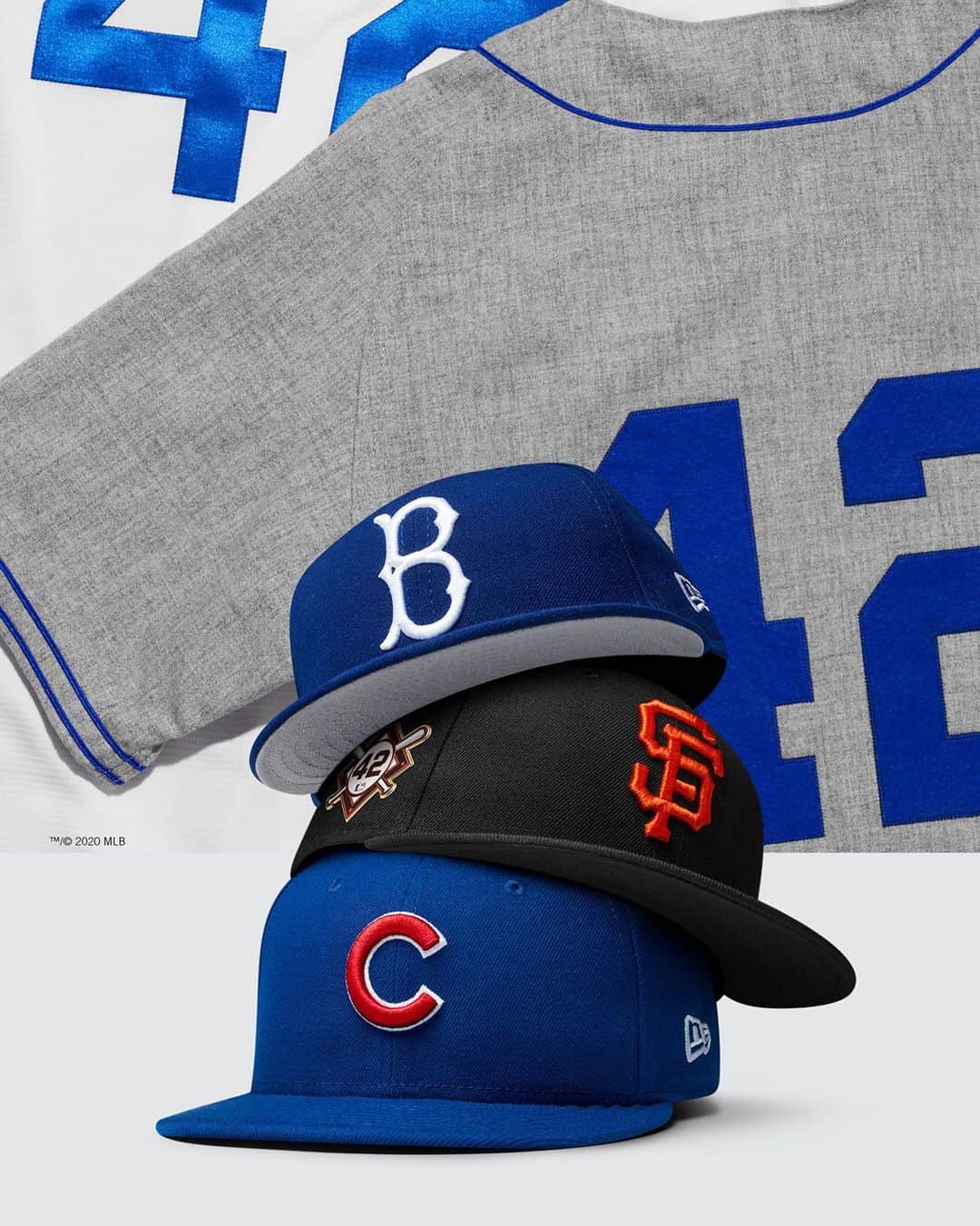 ニューエラ・キャップのインスタグラム：「Celebrating an icon and hero. The Jackie Robinson collection is available at neweracap.com」