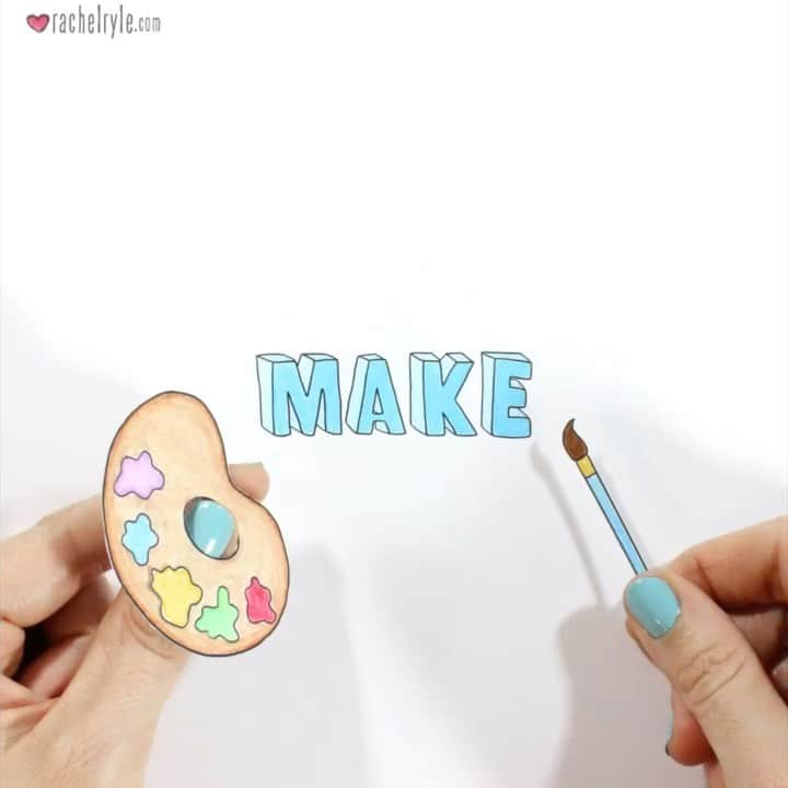 Rachel Ryleのインスタグラム：「It’s World Art Day, so it’s only appropriate that I reshare a creation that encourages you to create! Let’s make today *the day* to capture, to read, to write & to play! It’s up to you to create today! I had this animation in my head for a while before it fully came together. I’ll admit it was a lot of work, but I squealed when I saw it play back for the first time! It is so fulfilling to see what was once just a thought come to life through creation. That’s the beauty of creativity, we all have some of it! Whether it comes out through paint, pictures, words, writing, music and so on. It’s in us! I hope this animation encourages you to take a day for your creativity & go create something! First, see if you can find the hidden paint brush emoji hiding somewhere in this creation! #🖌#ispyemojis #stopmotion #animation #art #drawing #illustration #instavideo #instavid #art #artist #paint #painter #photograph #photographer #reader #writer #music #musician #creativity #create #WorldArtDay」