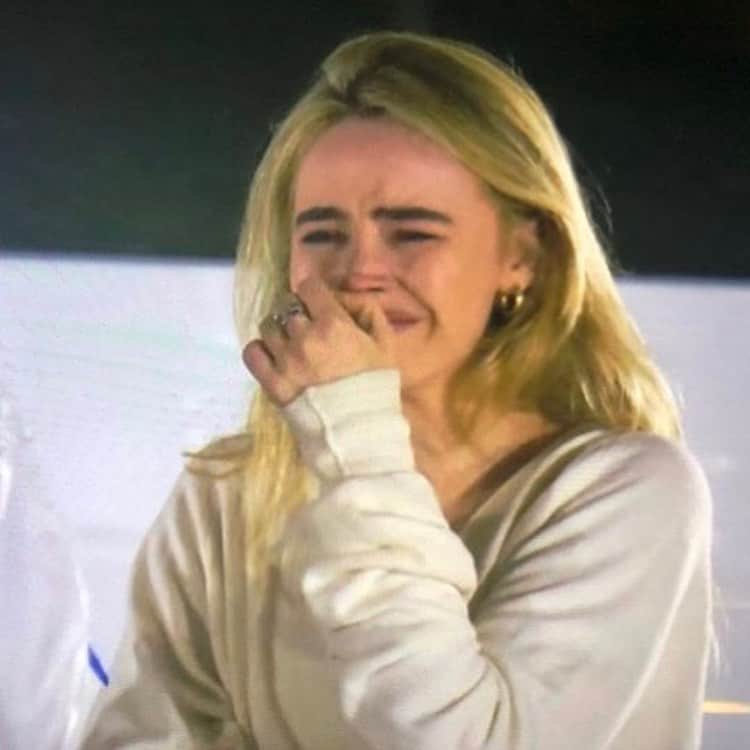 サブリナ・カーペンターのインスタグラム：「the emotional range I’ve shown throughout this quarantine i should be an actress  @chancetherapper punk’d me and u can watch and silently judge me now on @quibi 🙂🐀」