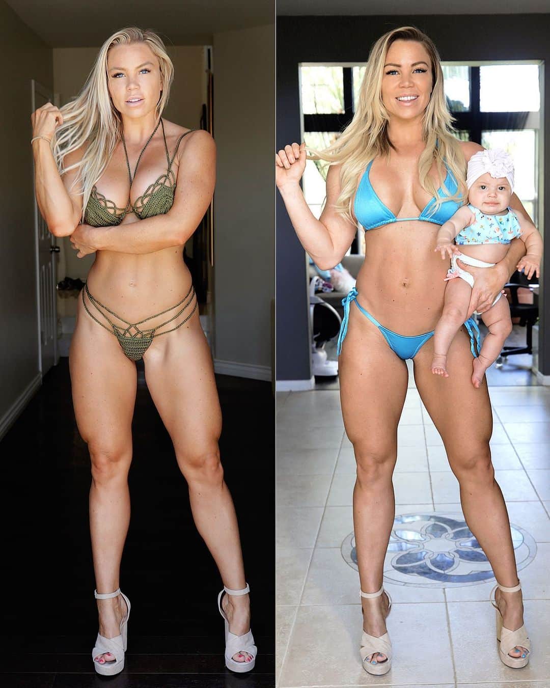 Lauren Drain Kaganさんのインスタグラム写真 - (Lauren Drain KaganInstagram)「4 weeks pregnant to 3.5 months postpartum - What do you all think?🙈 I knew I would have to work hard to get my pre preggo shape back but I didn’t expect it to be during a full blown quarantine!😷 Tune into my LIVE session today at 3pm pacific to join my at home workouts!」4月16日 6時47分 - laurendrainfit