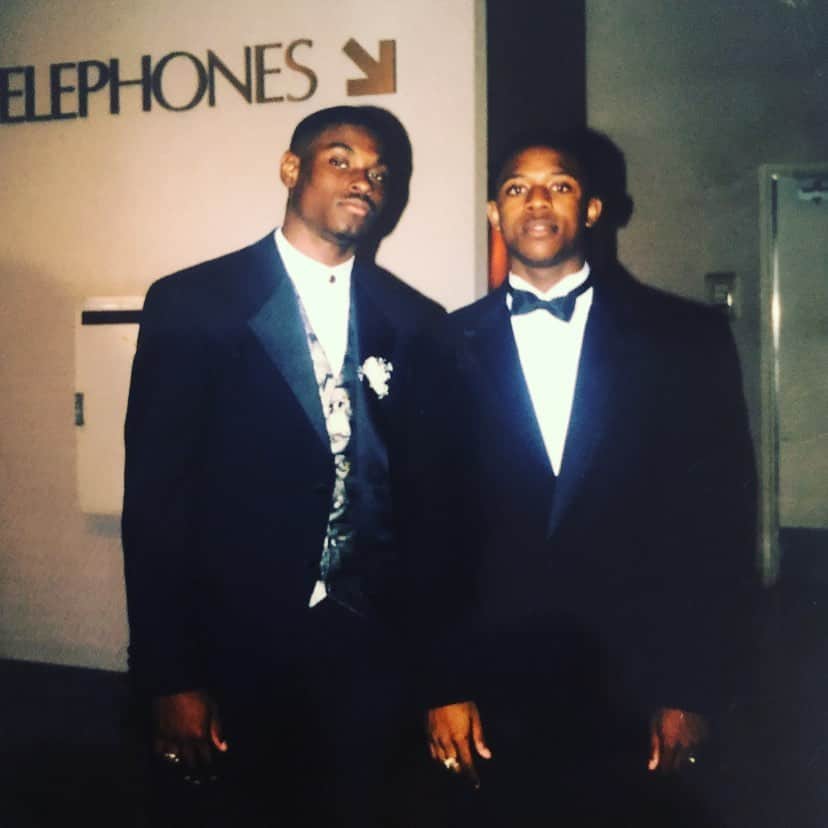 マック・メインのインスタグラム：「Can’t tell me and Tune not brothers. His best friend name is Cortez and mine too. We went to the same school K-12th on purpose lol. Couldn’t tell us nuthin back then brodie. Gotta give my dawg his roses he can smell em and tell the world I’m proud of the man he’s become and all his hard work from St. Aug, to Texas Southern University to the Jacksonville Jaguars to coaching at the University of Vanderbilt to coaching at the University of Georgia. Love @bighank_thekang 🙏🏾#HollygroveBigDog #HarrellLegend」