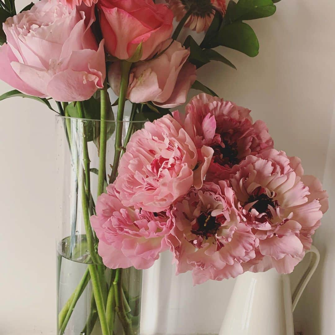 kikkoのインスタグラム：「お花を飾って💐#stayhome  @maestro_kaseya 君の生けるお花は、引き込まれる世界観でした。」