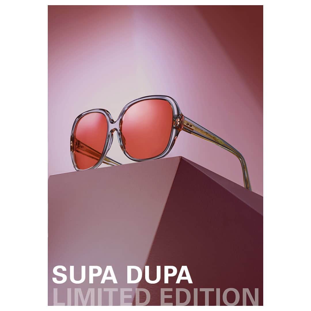 ディタのインスタグラム：「Supa Dupa Limited Edition.  An oversized frame wit two unique lens tints that pull inspiration from the 70's punk era that are perfect for now. Exclusively available on dita.com to US customers only. #DITA #DITAeyewear #DITAsunglasses」