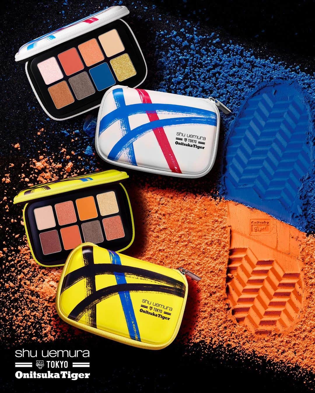 のインスタグラム：「Onitsuka Tiger × shu uemura : Uplift your everyday with a collaborative pair of sneakers and 12 cosmetic items decorated with Onitsuka Tiger Stripes. #stayhome #shuuemura #ONITSUKATIGER #DELEGATIONEX」