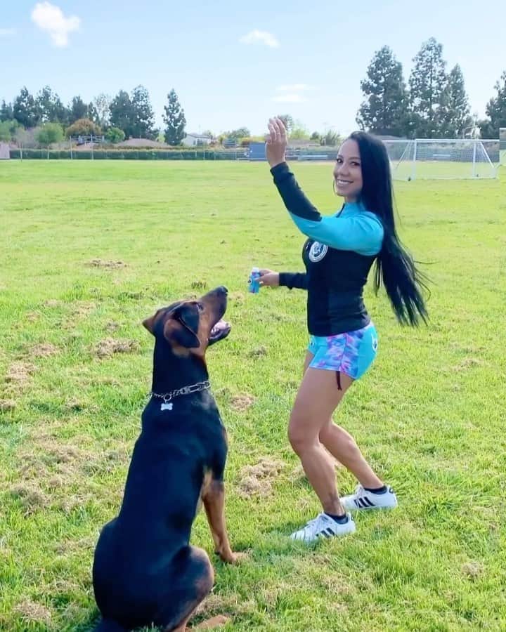 のインスタグラム：「Beautiful day at the park and I need all the @BangEnergy I can get to keep up with these two monkeys, they’re a handful! 🐶💙⁣ -⁣ Try the rainbow unicorn 🌈 🦄 shot it is magic in a bottle 💫✨⁣ -⁣ EVERYTHING on Bang-Energy.com IS BUY ONE GET ONE 50% OFF! Everything including the latest @BangEnergy flavors, shots, supplements, sports nutrition, pre-workouts, @BangRevolution.Apparel, swag and more! That’s not all… With every order, you’ll receive a #FREE surprise swag item!⁣ -⁣ Follow the inventor of BANG: @BangEnergy.CEO😎 ⁣ -⁣ Outfit by: @BangRevolution.Apparel⁣ -⁣ Use product code ERI25 for a 25% discount ⁣ .⁣ #BangEnergy #Bang #EnergyDrink #SportsNutrition #SportsSupplements #HomeFitness #WorkoutAtHome #OnlineTraining #BOGO #BOGO50 #BOGO50Off #BOGOSale #BOGODeal #ShopOnline #StayHome #OnlineStore #DealOfTheDay #DailyDeals #FitnessDeals #StartShopping #MoveYourBody #MoveYourBodyEveryday #Sale⁣」