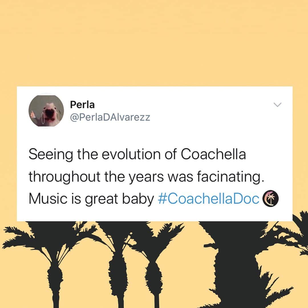 コーチェラのインスタグラム：「Yup, music is great #CoachellaDoc」