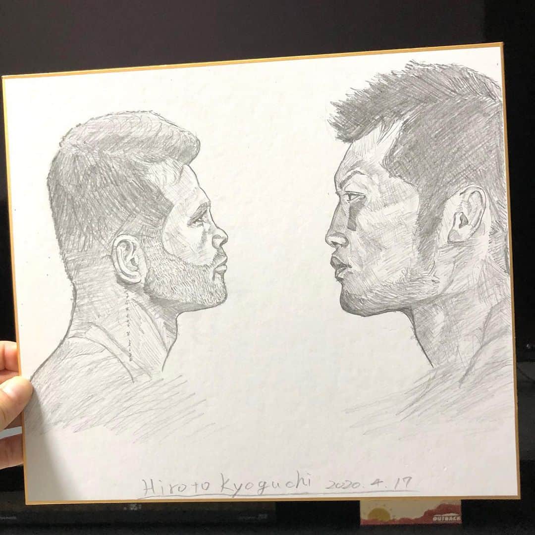 京口紘人のインスタグラム：「. . . 似顔絵チャレンジ✏️ . . 決まればビッグマッチ❗️ . . portrait challenge✏️ . . Dream match❗️ . . @canelo . . . @ryota_murata_official . . . #京口紘人 #hirotokyoguchi  #boxing #saulalvares #canelo  #村田諒太 #ryotamurata #おうち時間 #似顔絵チャレンジ #portraitchallenge」