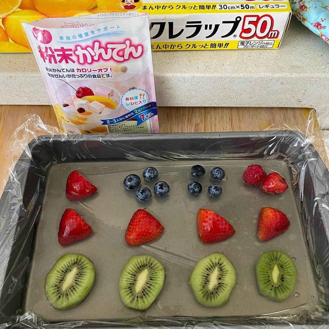 ミカ・タレッサ・トッドさんのインスタグラム写真 - (ミカ・タレッサ・トッドInstagram)「So happy this came out! Japanese fruit jelly! Easy to make and vegan too 😋 フルーツ寒天 #stayhome #vegan #snacktime #healthy 和菓子」4月17日 6時51分 - mikataressa