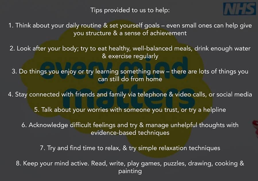 ウィリアム（ケンブリッジ公）さんのインスタグラム写真 - (ウィリアム（ケンブリッジ公）Instagram)「Now, more than ever, Every Mind Matters.  All over the country, people are staying at home to protect the NHS and save lives. Therefore it is important for us to take care of our mind as well as our body while staying at home.  Swipe to see simple tips and advice provided to us, to start taking better care of our mental wellbeing.  Let us know which tip you've taken up during these challenging times.  Visit link in bio to understand more and get your ‘Mind Plan’ today.  #Everymindmatters #StayHomeSaveLives」4月17日 15時59分 - princeandprincessofwales