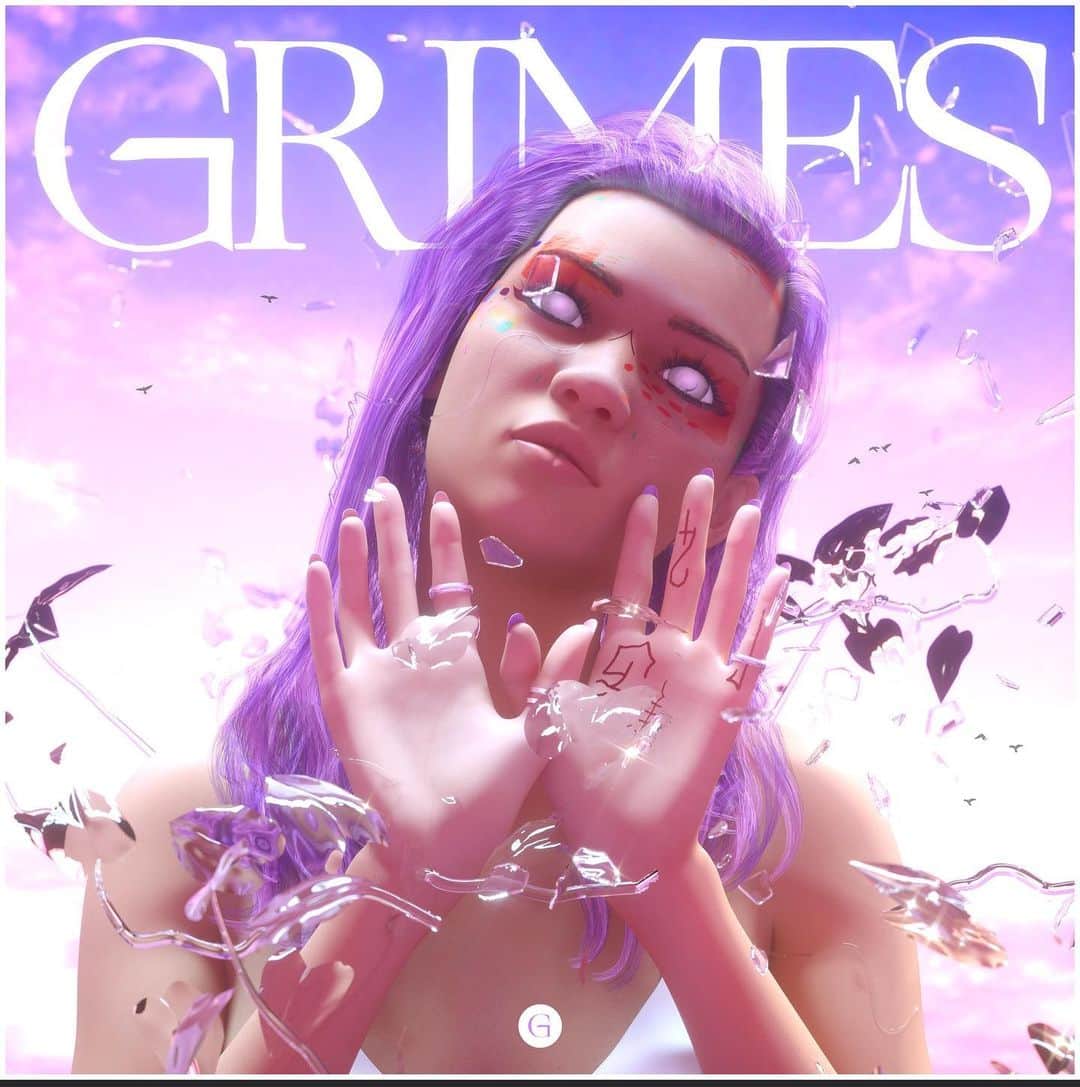 グライムスのインスタグラム：「🧚🏻‍♀️💜 by Shakkablood on Reddit」