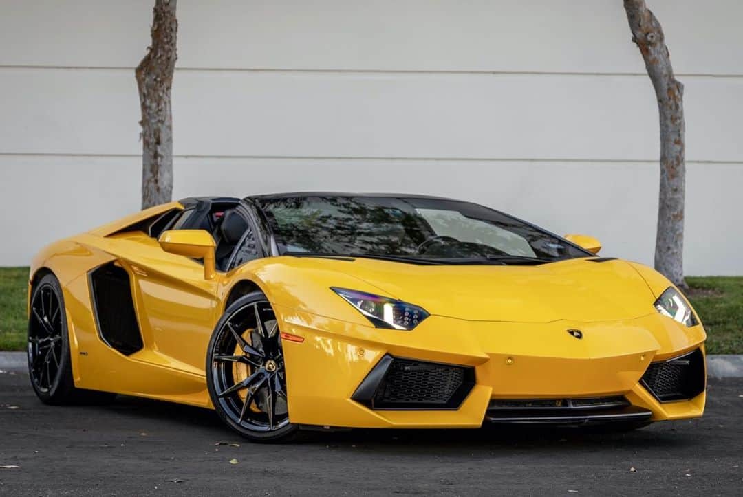 Dirk A. Productionsのインスタグラム：「Tag who would be riding with you in this topless 2015 Lamborghini Aventador Roadster • Only 9,494 Miles • Contact below for Selling Price & Original MSRP 🏁 DM or Text (424) 256-6861 if interested」