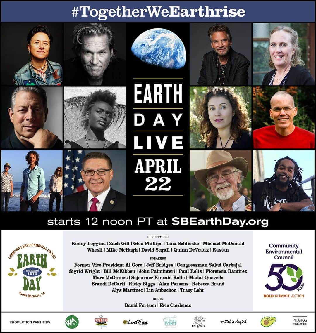 ジェフ・ブリッジスさんのインスタグラム写真 - (ジェフ・ブリッジスInstagram)「Join us for an online Earth Day Festival dedicated to inspiration, community building, and climate action. The livestream event begins at 12PM PT on Wednesday, April 22. Watch live at SBEarthDay.org. #TogetherWeEarthrise」4月18日 3時12分 - thejeffbridges