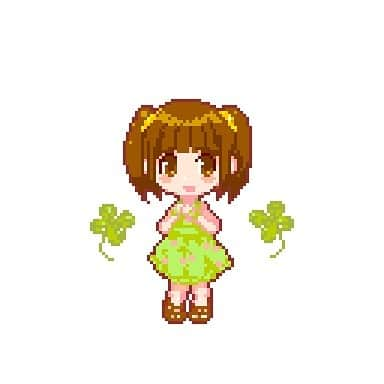 大空直美のインスタグラム：「初ドット絵に挑戦してみました☺️ #第9回シンデレラガール総選挙　緒方智絵里ちゃんの応援にー！🍀🐰👼🏻💕」