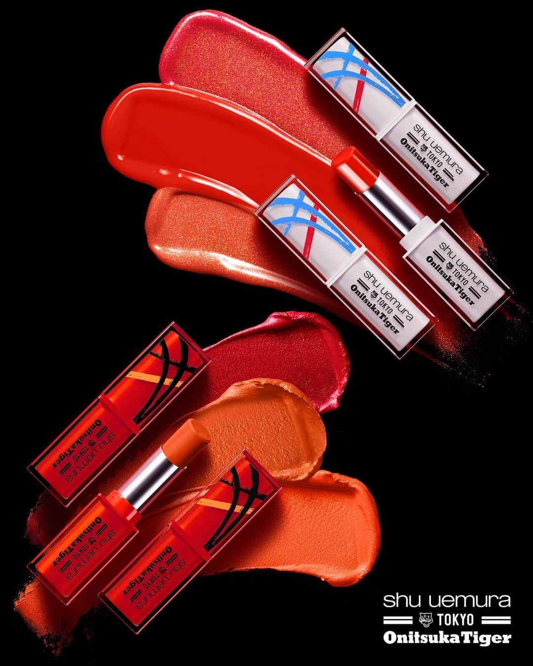のインスタグラム：「Onitsuka Tiger × shu uemura :  Enjoy your everyday with a collaborative pair of sneakers and 12 cosmetic items decorated with Onitsuka Tiger Stripes. #stayhome #shuuemura #ONITSUKATIGER #DELEGATIONEX」
