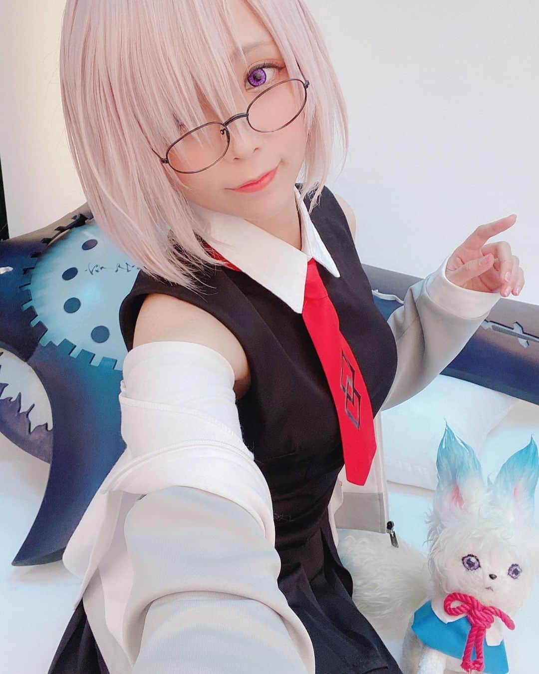 小桃のインスタグラム：「#マシュ #mashu #フォウ #フォウくん #fou #fgo #fategrandorder #fategrandordercosplay #fgocosplay #mashucosplay #mashkyrielight #コスプレ」