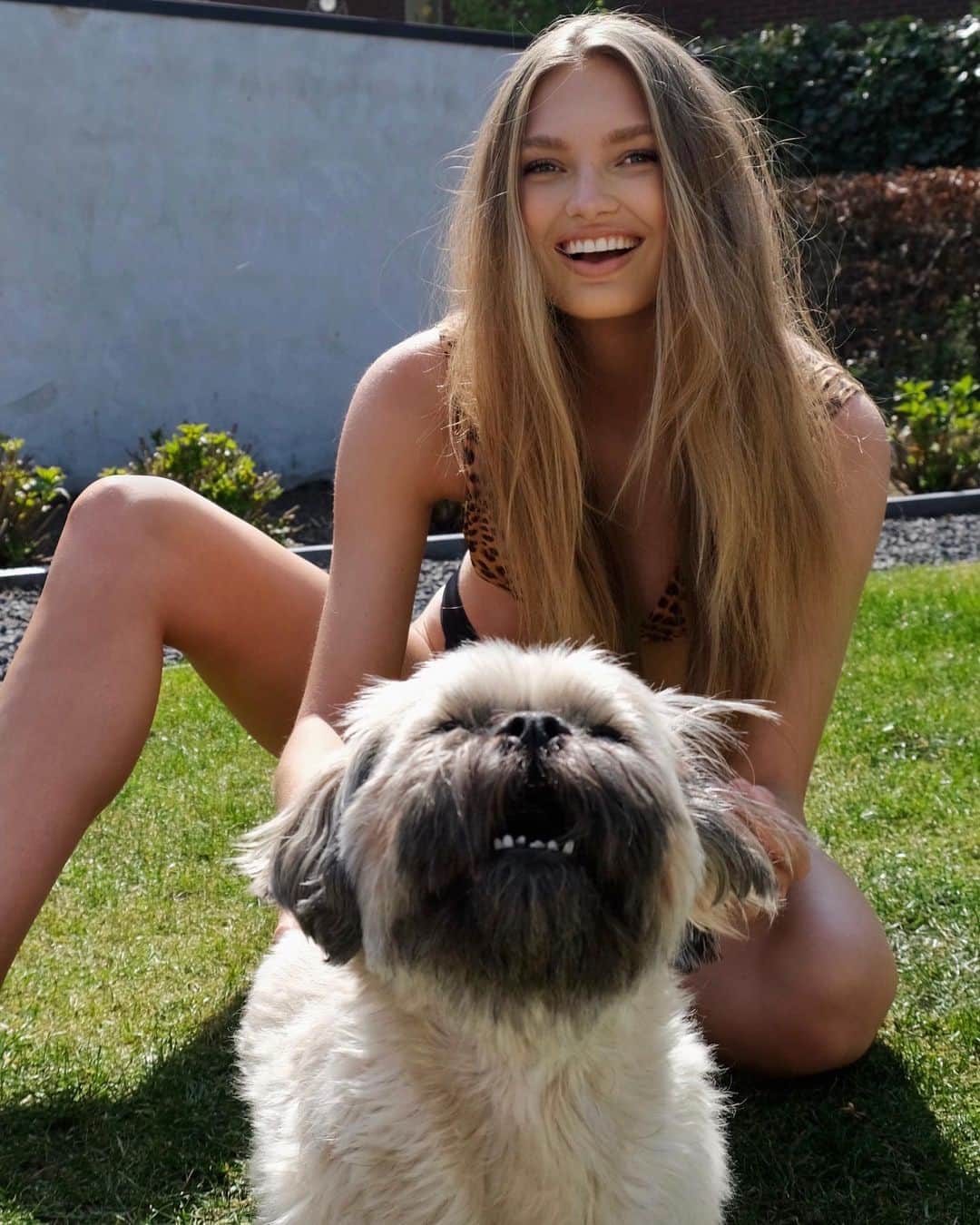 ロミー・ストリドのインスタグラム：「Smile for the picture 🐶」