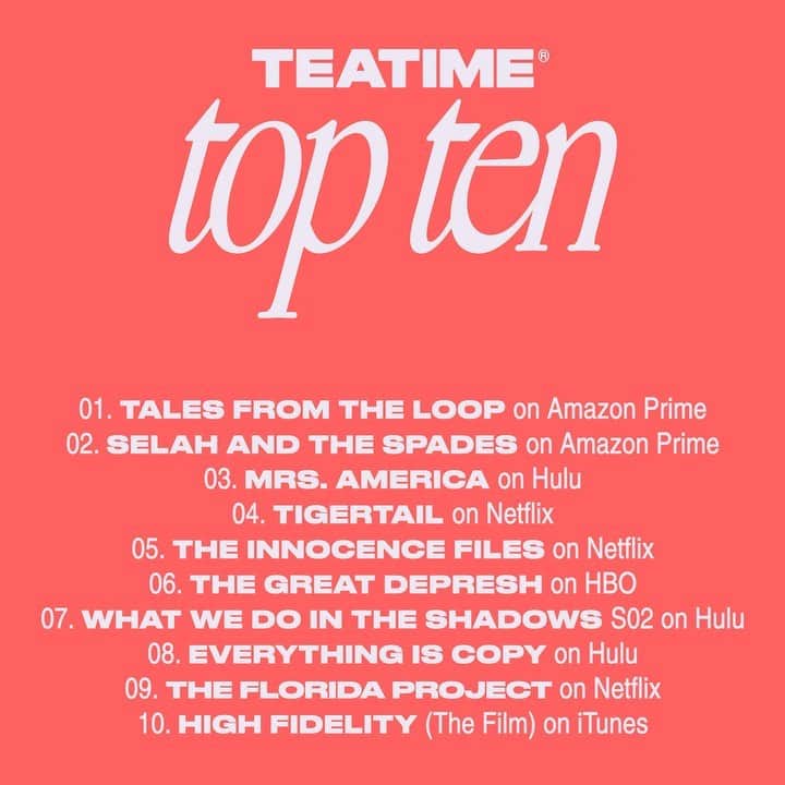 ダコタ・ジョンソンのインスタグラム：「This weeks#TeaTimeTopTen is here and it’s very good. Visit @teatime.pictures for a weekly curation of what entertainment we think is wonderful. XX」