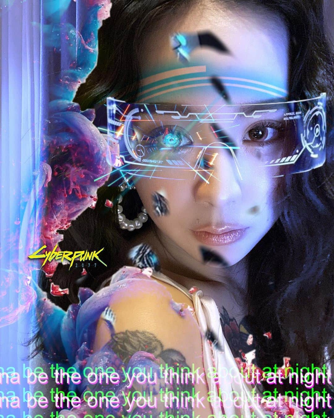 Abby Chenのインスタグラム：「Cyberpunk 2077 💚💙💜💖 就是想重發(⁎⁍̴̛ᴗ⁍̴̛⁎)」