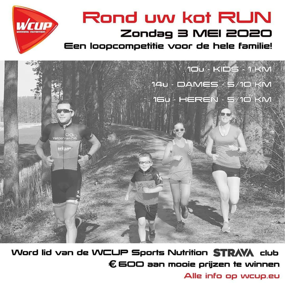 アリソン・バン・アイトバンクさんのインスタグラム写真 - (アリソン・バン・アイトバンクInstagram)「Doe mee aan de WCUP Rond uw kot RUN 1. Registreer je op Strava en link je aan https://www.strava.com/clubs/WCUP  2. Loop op zondag 3 mei één van de afstanden in jouw eigen buurt op het juiste tijdstip 3. Maak kans op een leuke prijs en deel een leuke foto van jouw voorbereiding en/of jouw deelname op je instagram met #wcupnutrition 4. Wij delen sowieso een selectie van de leukste foto’s op onze sociale media #triathlon #marathon #samentegencorona #familyrun #lockdown #lopenisgezond #running #sport」4月18日 18時55分 - alison_van_uytvanck