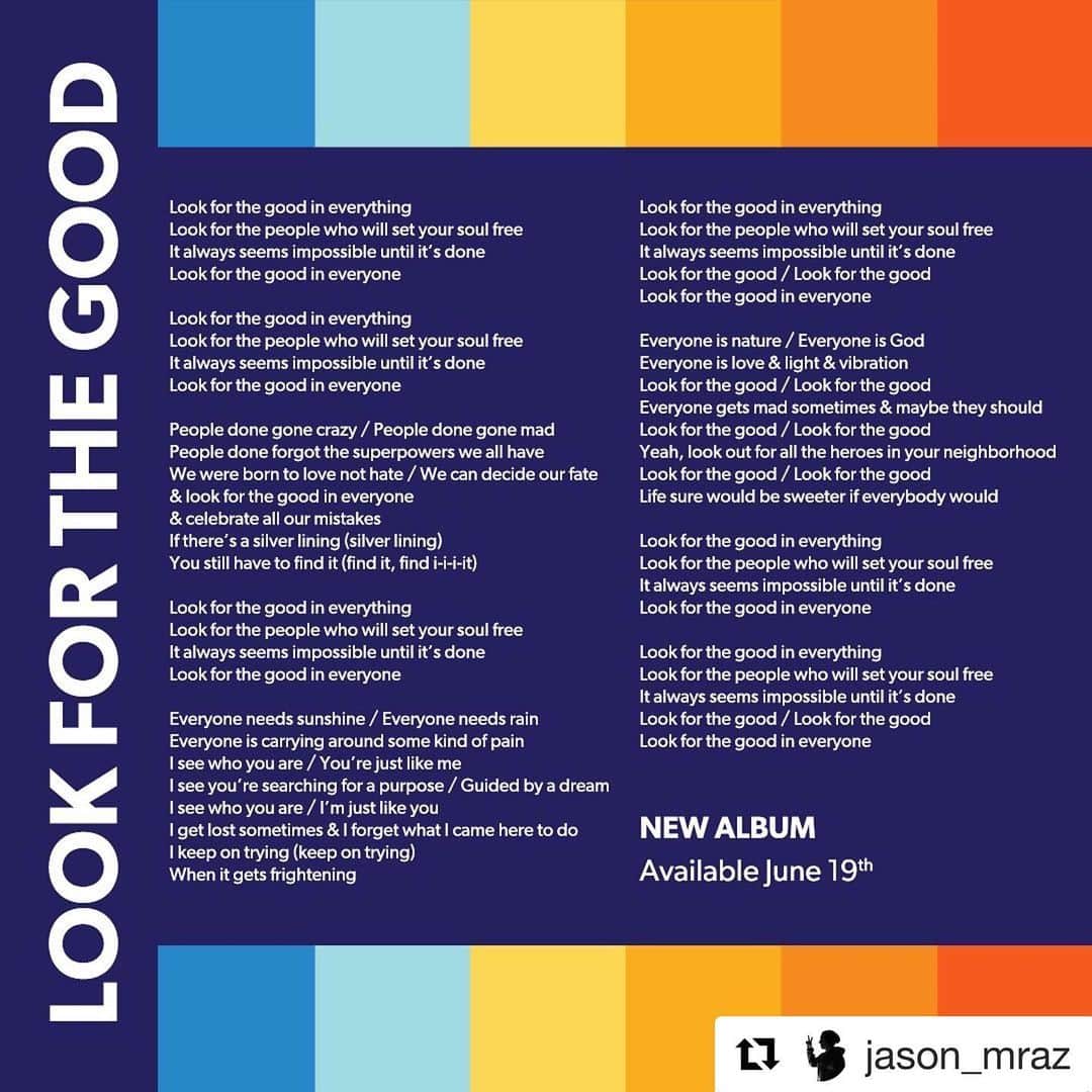 セリーナ・ジェイドのインスタグラム：「Great song! @jason_mraz Look for the good!」