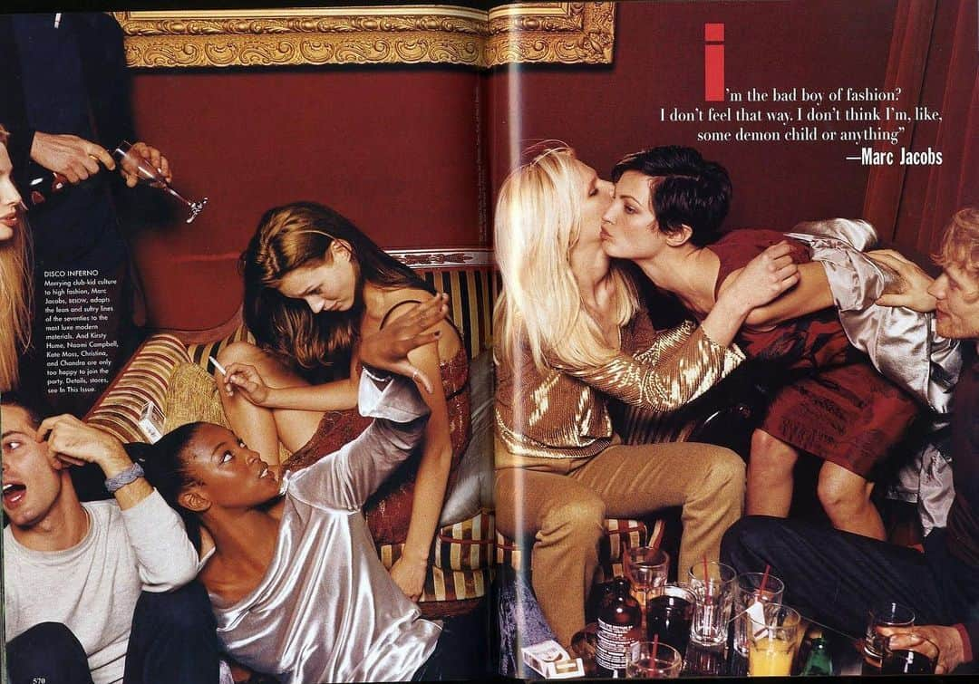 マーク・ジェイコブスさんのインスタグラム写真 - (マーク・ジェイコブスInstagram)「The Way We Were/I WAS. VOGUE September 1996. Partying like it was 1999 with my crew at SPY.  MARC JACOBS FALL/WINTER 1996 Photographed by  @annieleibovitz Editor @camillanickerson @naomi @katemossagency  @ckruse101 @chandranorthofficial  @sweetpeasy When I used to behave like every night was Saturday night. No, I am in no way condoning this sort of behavior. Not at all. #NOREGRETS  #SHAMELESS I have always been completely transparent and outspoken about my past struggles with alcohol and drugs. I am grateful to be clean and sober for many years,and, looking forward to celebrating another day clean and sober with a too-torial that I will make later on.  #staysafe #stayhome #staysane #staysober #odat #onedayatatime #daybyday #attractionnotpromotion #gratefulnothateful #dressedandblessed」4月19日 7時54分 - themarcjacobs