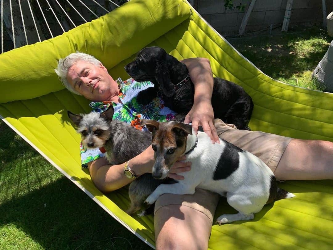 ジョン・バロウマンさんのインスタグラム写真 - (ジョン・バロウマンInstagram)「Me right now with the puppies relaxing in my hammock. Jb」4月19日 5時16分 - johnscotbarrowman