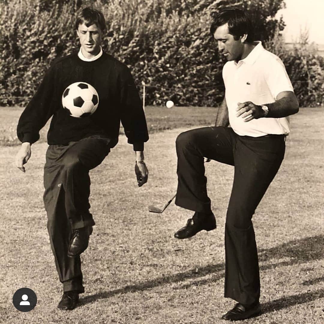 ヨハン・クライフのインスタグラム：「We welcome the official @seveballesteros account to keep his life, career and legacy alive. A friend of Johan and one of the greatest golf players of all time. ❤️ #SeveSundays #CruyffLegacy」