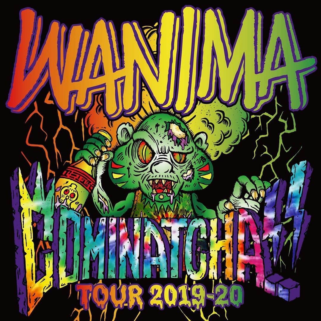 WANIMAのインスタグラム：「【COMINATCHA!! TOUR 2019-2020】﻿ ﻿ アリーナ編各会場にて販売していたグッズを通信販売させて頂きます!!﻿ ﻿ 明日4月20日お昼12:00から!!﻿ ﻿ https://wanima.net/goods/﻿ ﻿ 詳しくは上記HPをご覧ください。﻿ ﻿ よろしくお願い致します!!﻿ ﻿ #WANIMA」